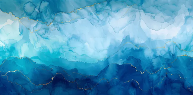Underwater blue turquoise sky texture with layered clouds and rippling waves