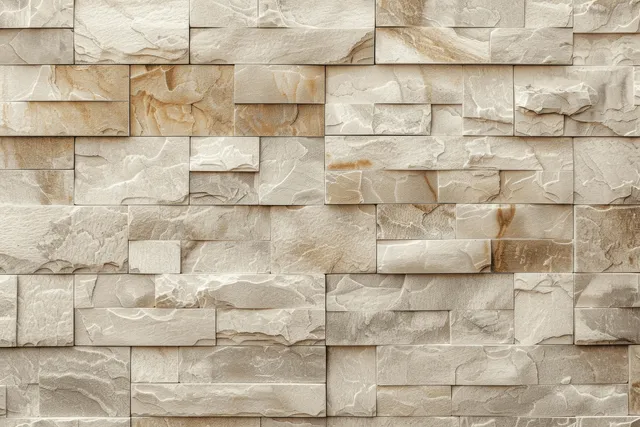 Beige and cream limestone wall tiles stacked in a seamless repeating texture pattern.
