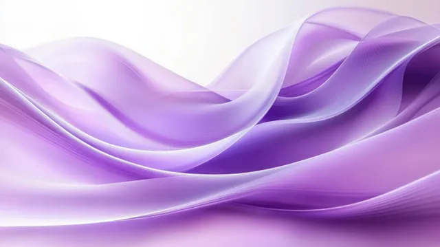 Translucent purple and white ribbon waves flowing across a soft gradient background