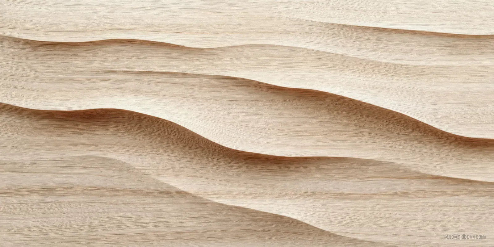 Layered wooden waves with soft grain and warm beige tones.