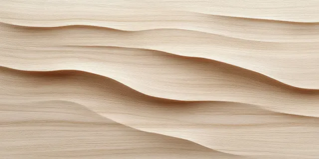 Layered wooden waves with soft grain and warm beige tones