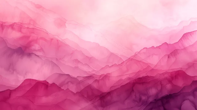 Layered pink watercolor waves and magenta gradients on a textured grunge paper background.