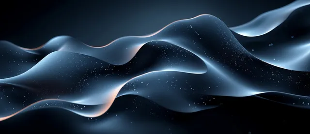 Blue wave abstract background with glowing highlights and smooth layered curves