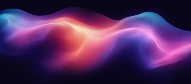 Glowing neon wave gradient over dark purple and blue black textured background