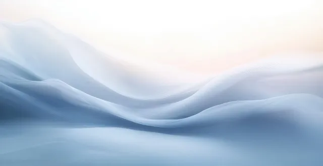Layered pale blue wave curves drift across a light gradient background in a minimal abstract design.