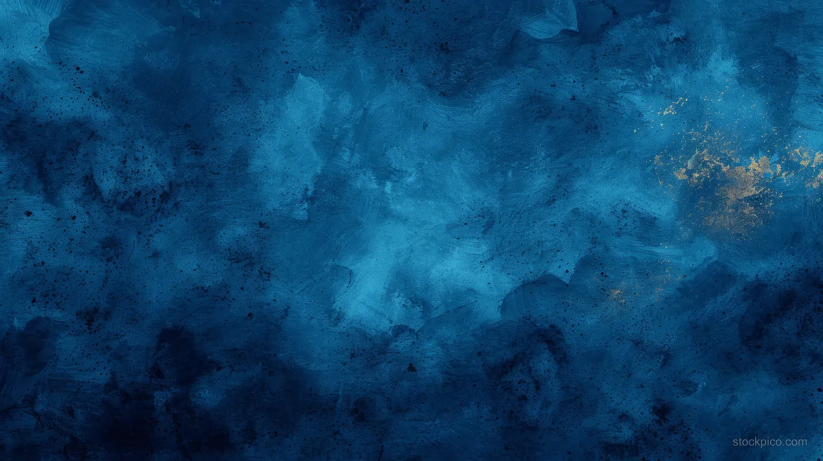 Deep navy watercolor clouds swirl across a dark textured background with faint splatter and grain.