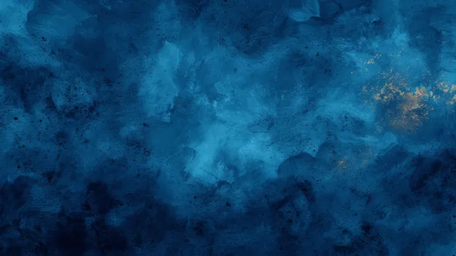 Deep navy watercolor clouds swirl across a dark textured background with faint splatter and grain.