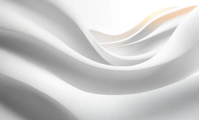 Flowing white ribbon curves on soft gray gradient background with subtle 3D depth