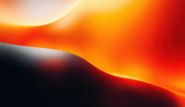 Orange and black gradient wave background with grainy fire texture and blur