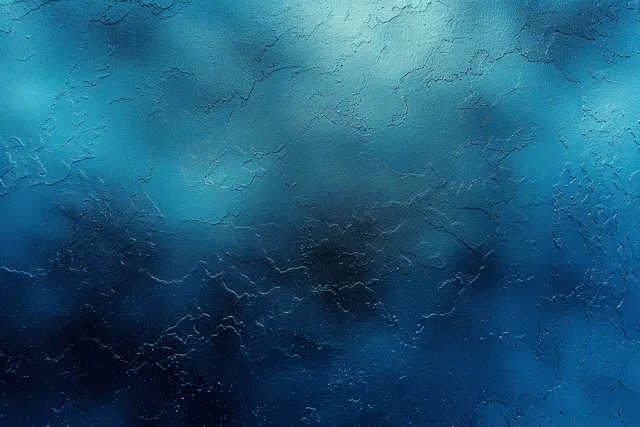 青绿色海洋蓝抽象渐变背景，带有颗粒纹理和隐约的波浪图案，覆以金属光泽。