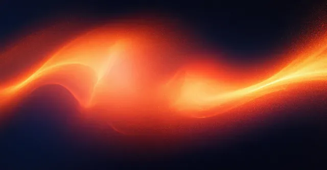 Glowing orange ring wave on dark gradient background with fiery particle shimmer