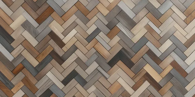 Pastel herringbone wood floor texture with light seams and alternating plank tones