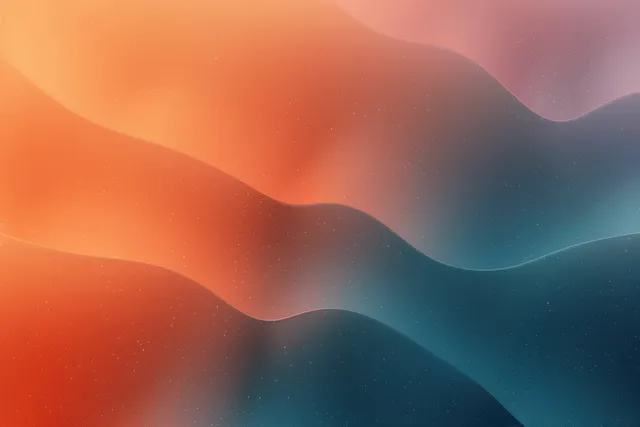 Soft orange and blue waves gradient background with subtle grain texture with Ink Like Diffusion