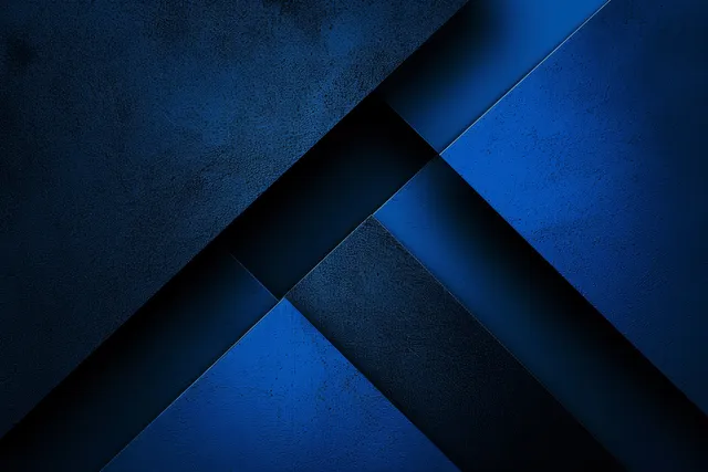 Dark blue geometric background with overlapping triangles and diagonal lines, minimalist depth