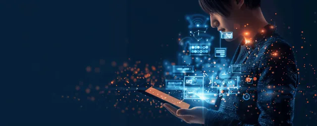 Business Professional Using Smartphone to Manage AI Chatbot Interface
