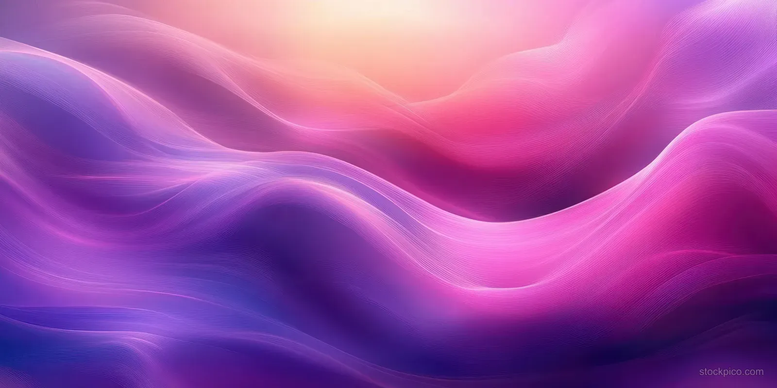 Pink and purple liquid wave gradient curves glow softly across an abstract background.