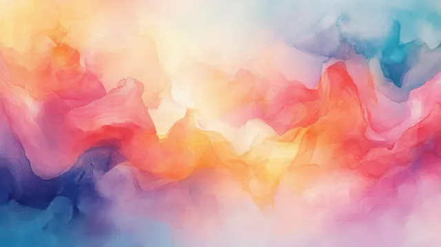 Pastel watercolor abstract pattern with blended strokes, soft gradients, and airy light
