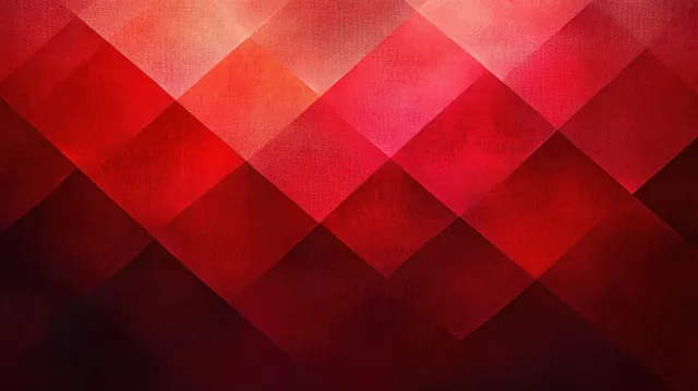 Red geometric diamond pattern background with textured overlay and soft shadow depth