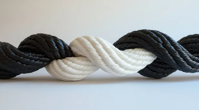 Top view of a knitted scarf in soft wool texture, showcasing neutral tones on a light background.