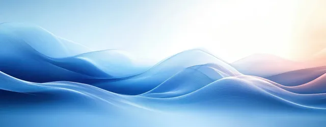Calming blue wave abstract background with soft gradients and light flare