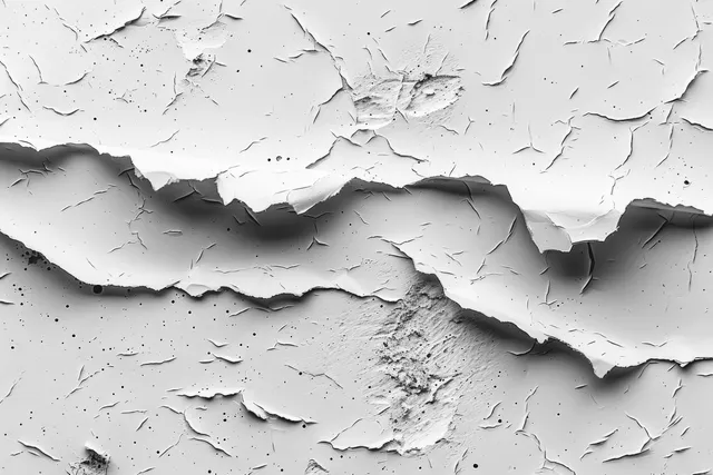 Torn vintage paper texture with white grunge vignette, layered edges and scattered fibers