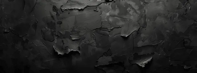 Dark abstract canvas background with layered black paint textures, brushstroke ridges, and palette-knife gouges.