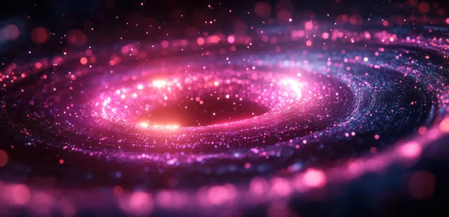Abstract 3D serotonin molecule glowing in a futuristic neural ring
