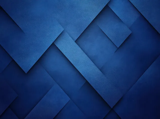 Deep blue geometric abstract background with layered folds, triangles, and soft texture