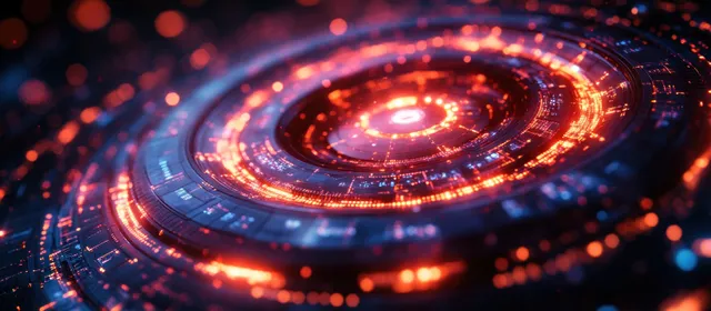 Neon roulette wheel glowing in a cyberpunk casino, swirling light trails and bokeh
