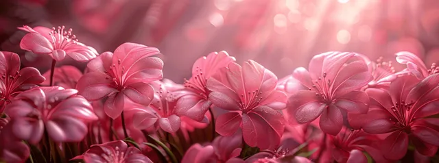 Pastel pink monstera leaves with soft glowing tropical texture