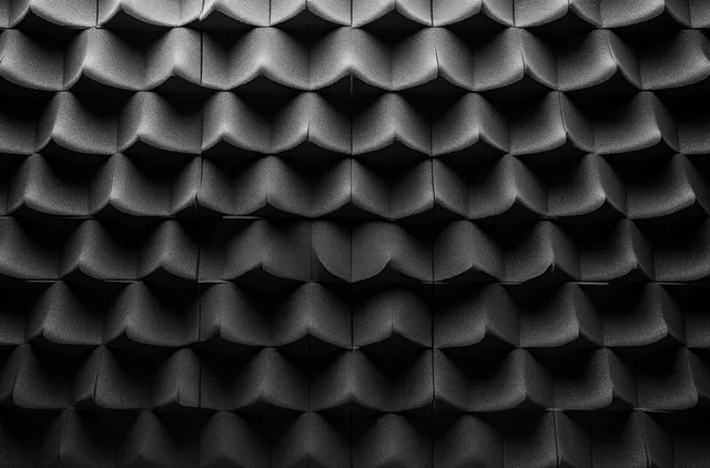 Matte black surface with repeating 3D dome pattern and soft shadows creating depth.