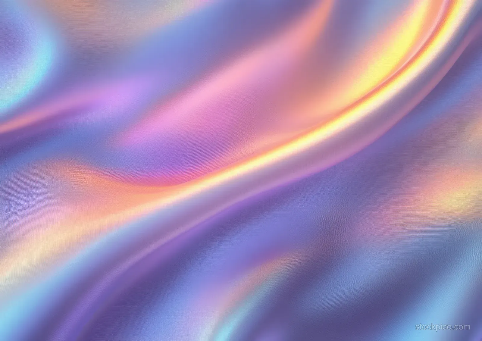 Iridescent silk fabric-like swirls with rainbow highlights and deep shadowed folds under dramatic lighting.