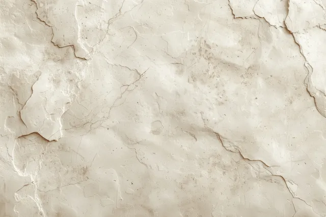 Beige concrete wall surface with visible cracks, chipped plaster, and peeling weathered patches.