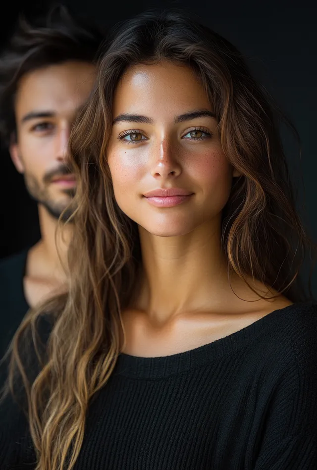 Women of diverse backgrounds smile together in a studio portrait with warm soft lighting and gentle shadows.