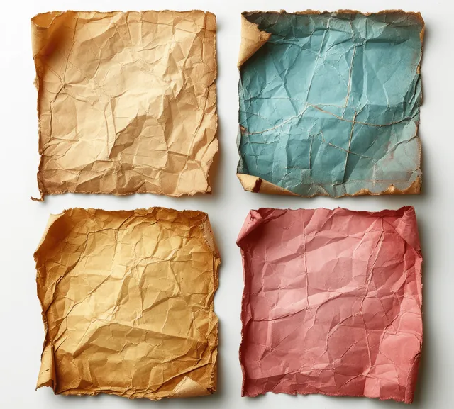Vintage grunge note paper corners with adhesive tape on clean white background