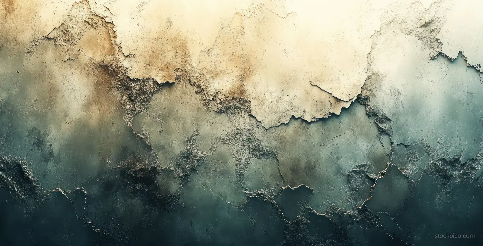 Weathered concrete wall texture with cracked surface and muted blue-gray paint wash.