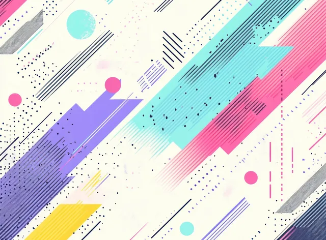 Pastel arrow and line geometric pattern with dotted accents on a cream background