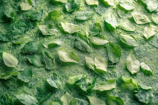 Close-up of fresh green seaweed texture with layered fronds and soft shadows