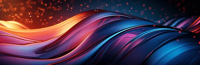 Futuristic glossy wave curves glowing over dark abstract gradient background