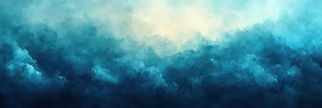 Soft blue watercolor sky background with abstract clouds and a subtle paper grain texture.