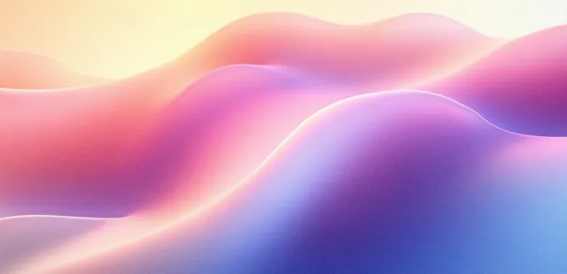 Pastel gradient wave background with soft purple pink blue swirls and gentle light haze