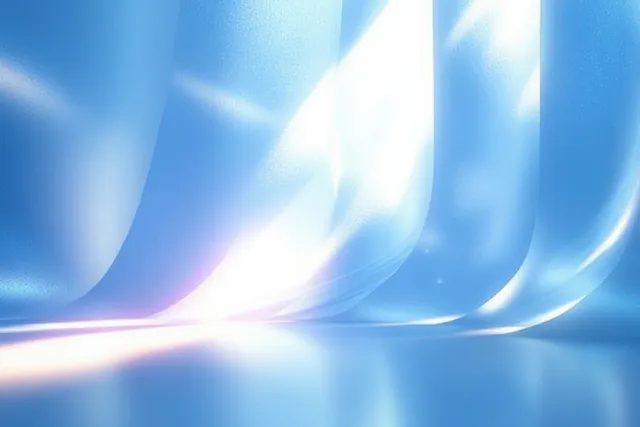 Blue prism-like light reflections creating shimmering summer abstract background