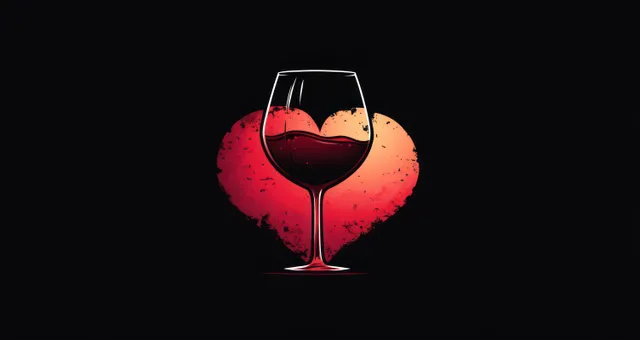 Minimalist Porto travel banner featuring a heart-shaped wine glass silhouette on dark background
