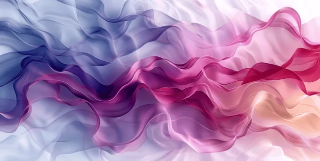 Pastel gradient abstract waves with white center copy space on minimalist banner background
