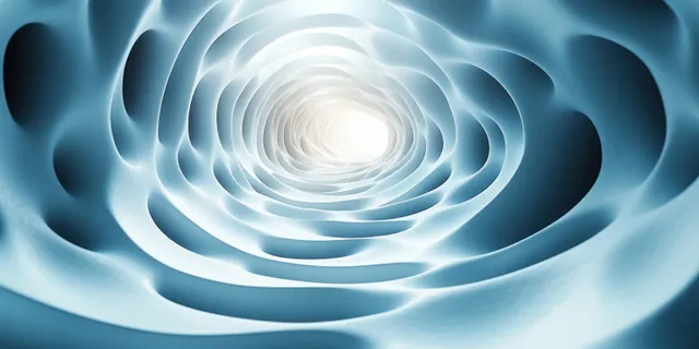 White concentric circles ripple inward on blue abstract background texture