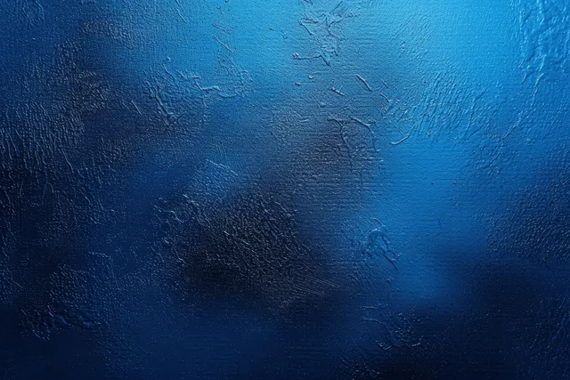 Abstract blue gradient background with grainy texture, geometric waves, and metallic glints