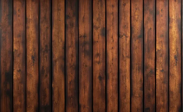 Warm rustic wooden wall panels with visible grain, plank seams, and soft ambient shadows.