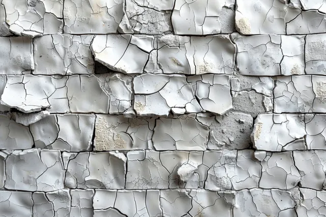 Close-up of a white and gray cracked glaze ceramic texture with a fractured pattern ideal for backgrounds and design.