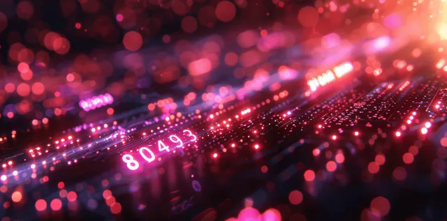 Neon digital network with glowing AI symbol on dark background