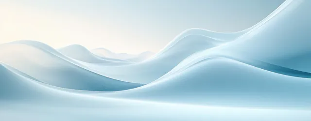 Minimal white abstract landscape with smooth wave-like curves under soft gradient light